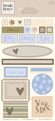 Heidi Grace - The Woodland - Woodland Embossed Shape Stickers  (sold in 3's)